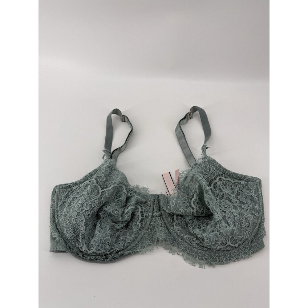 Victoria's Secret Dream Angels Unlined Demi Lace Bra  Blue Topaz 36DDD